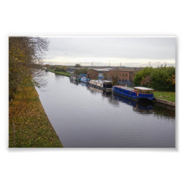 Narrowboats on the Knottingley and Goole Canal Fototryck