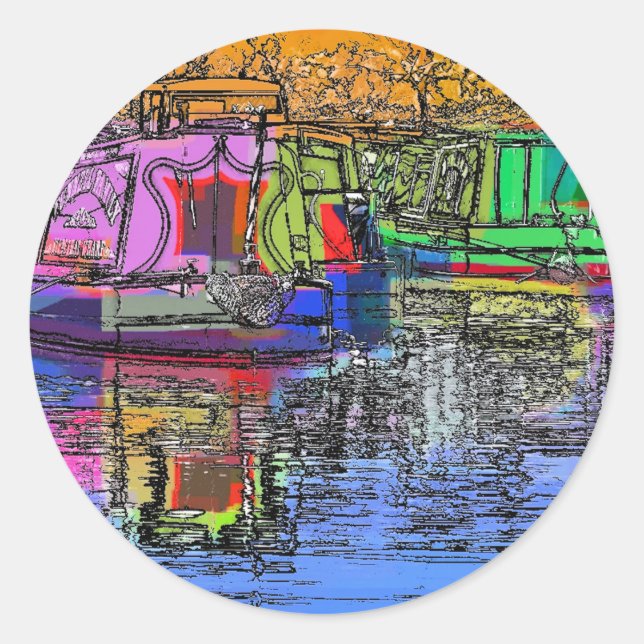 NARROWBOATS RUNT KLISTERMÄRKE (Framsida)