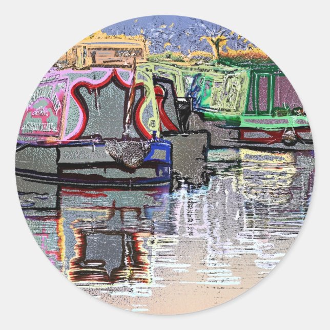 NARROWBOATS RUNT KLISTERMÄRKE (Framsida)