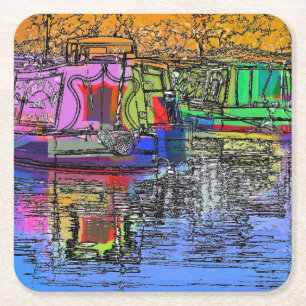 NARROWBOATS UNDERLÄGG PAPPER KVADRAT