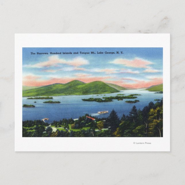 Narrows, Hundred Islands, Tunga Mountain View Vykort (Framsida)