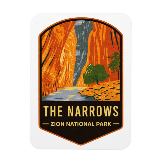 Narrows Zion nationalpark Magnet (Vertikal)