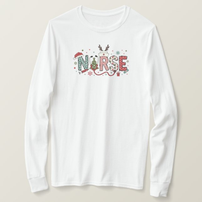 Närse Jul Långärmad Shirt T Shirt (Design framsida)