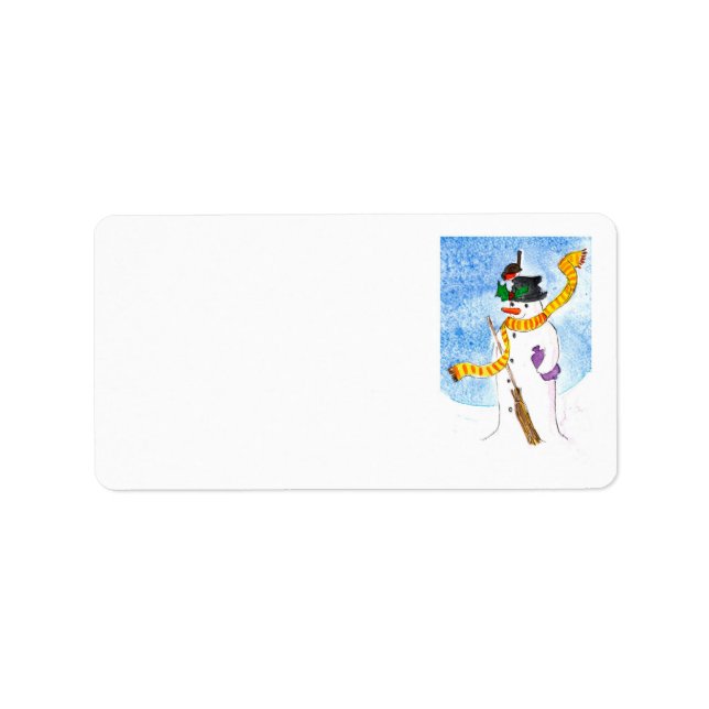 Närstående Adressetiketter " Snögubbe" (Framsidan)