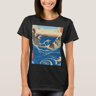 Naruto Whirlpools, Awa Province, 1855 av Hiroshige T Shirt