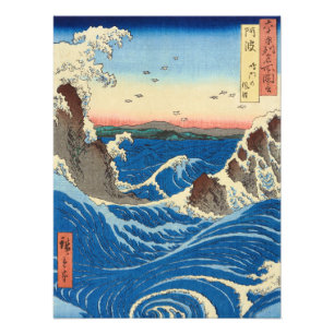 Naruto Whirlpools, provinsen Awa, Hiroshige Fototryck