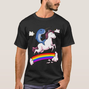 Narval Fisk Ridande Enhörning T Shirt