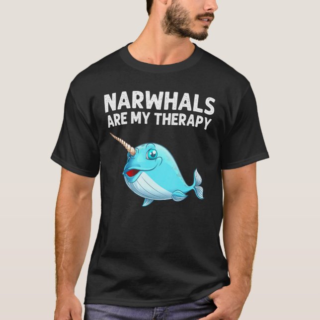 Narval För Män Kvinnor Hav Val Fisk Ocean Djur  T Shirt (Framsida)