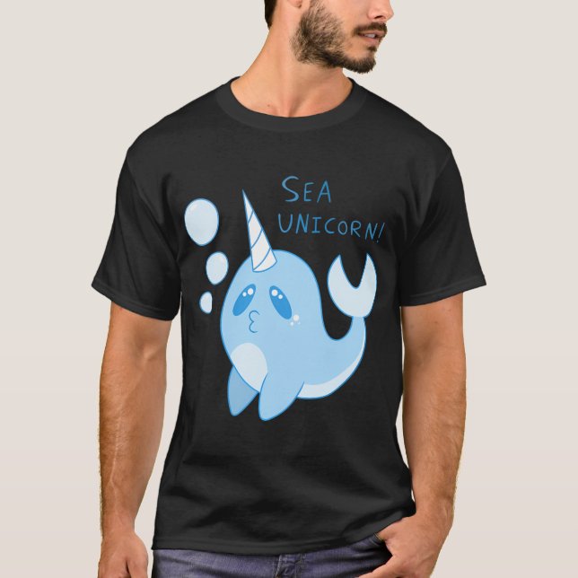 Narval 'Havs Enhörning' Design T Shirt (Framsida)
