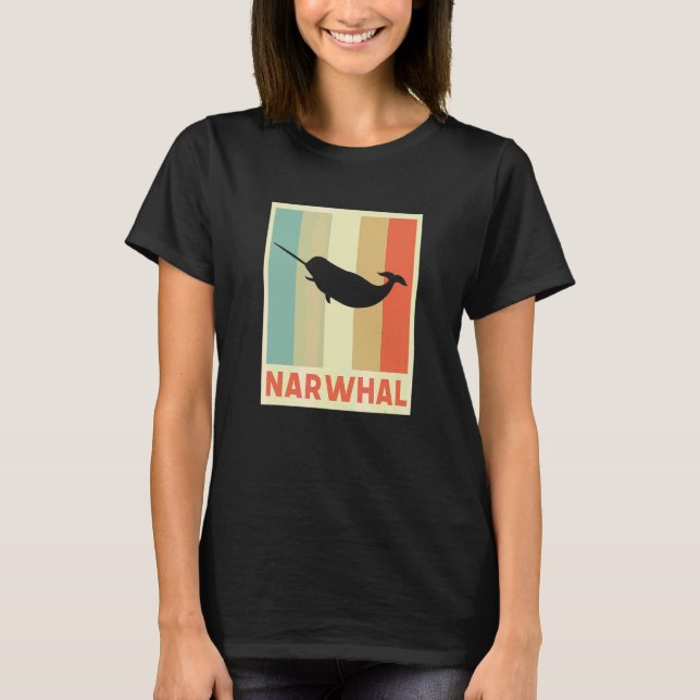 Narval Valhavande Retro Vintage T Shirt (Framsida)