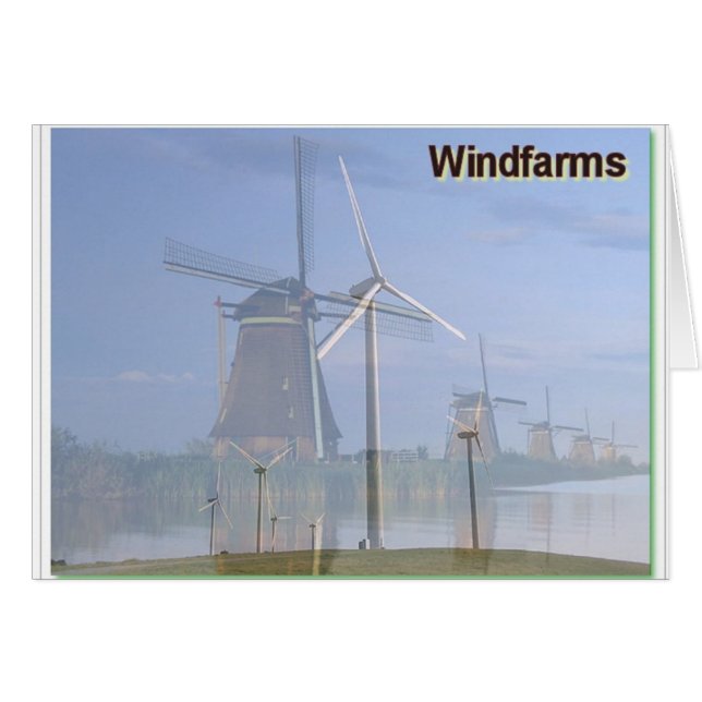 Närvarande Windfarms som är förgången och Hälsningskort (Framsidan Horizontal)