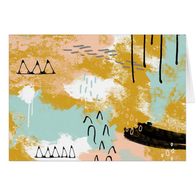 Närvaro av liv, stam- abstrakt konstdroppandear OBS kort (Framsidan Horizontal)