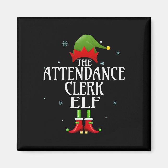 Närvaro Clerk Elf Julafton Matching Family Group C Magnet (Framsidan)