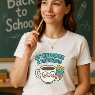 Närvaro & Espresso; Lärarkaffe T Shirt