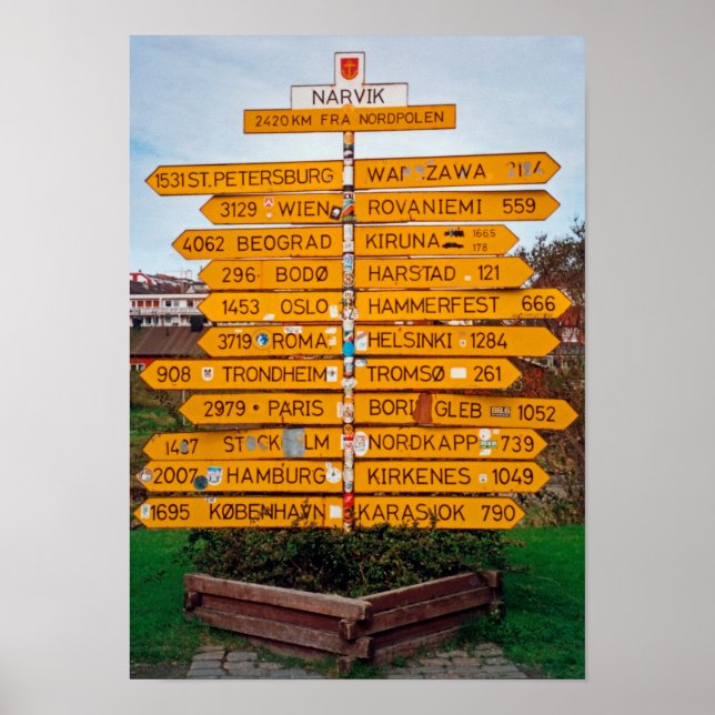 Narvik vägskylt poster (Framsidan)
