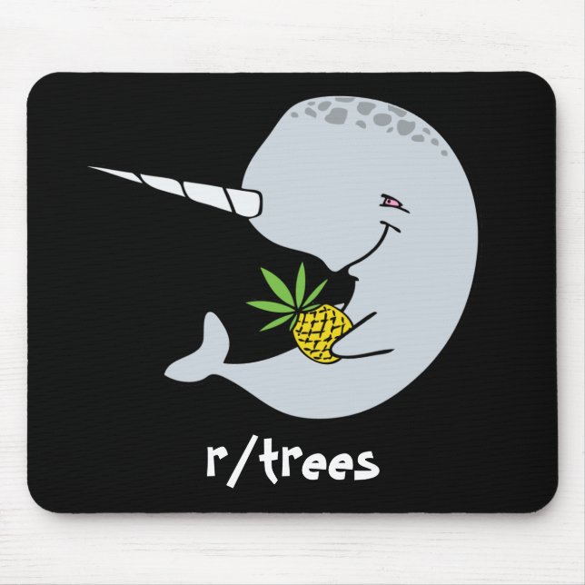 Narwhal ananas Mousepad Musmatta (Framsidan)