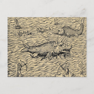 Narwhal and Medieval Sea Monsters Vykort
