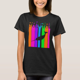 Narwhal Animal Rainbow Bubble with Silhouette T Shirt