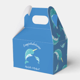 Narwhal Baby Shower Blue Boy Whale Presentaskar