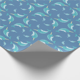 Narwhal Baby Shower Blue Boy Whale Presentpapper