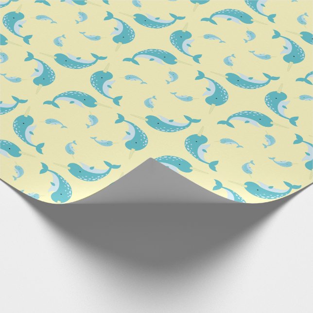 Narwhal Baby Shower Presentpapper (Hörn)