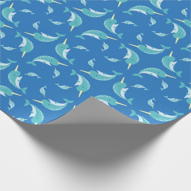 Narwhal Baby Shower Presentpapper (Hörn)