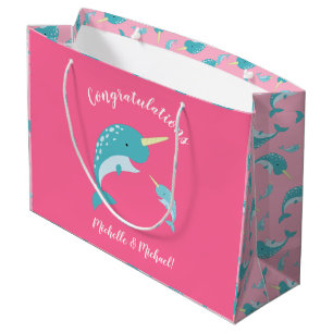 Narwhal Baby Shower Rosa Girl Whale