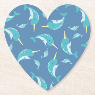 Narwhal Baby Shower Underlägg Papper