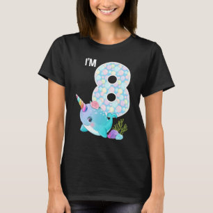 Narwhal Birthday I är 8 undervattenshavstema T Shirt