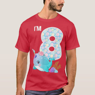 Narwhal Birthday Im 8 Undervattenshavsfiske Tema 8 T Shirt