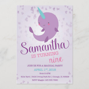 Narwhal Birthday-inbjudan Inbjudningar