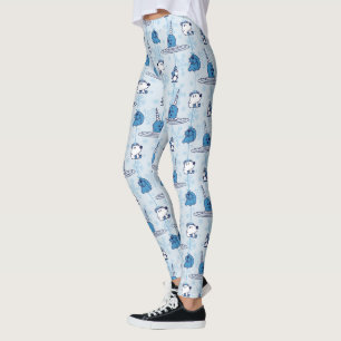 Narwhal Blue Snowflake Mönster Leggings