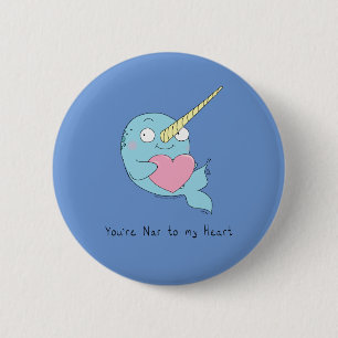 Narwhal Cute Kids Tecknad Knapp