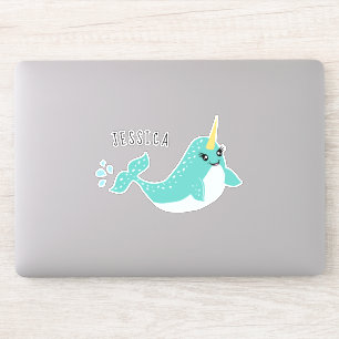 Narwhal Cute Sea Unicorn Tecknad Klistermärken
