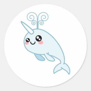 Narwhal Cutie Runt Klistermärke