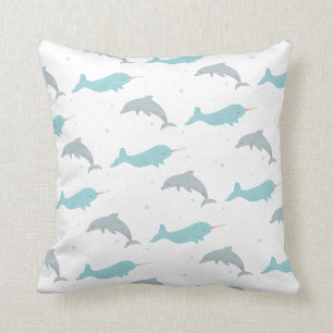 Narwhal Dolphin Pillow Kudde
