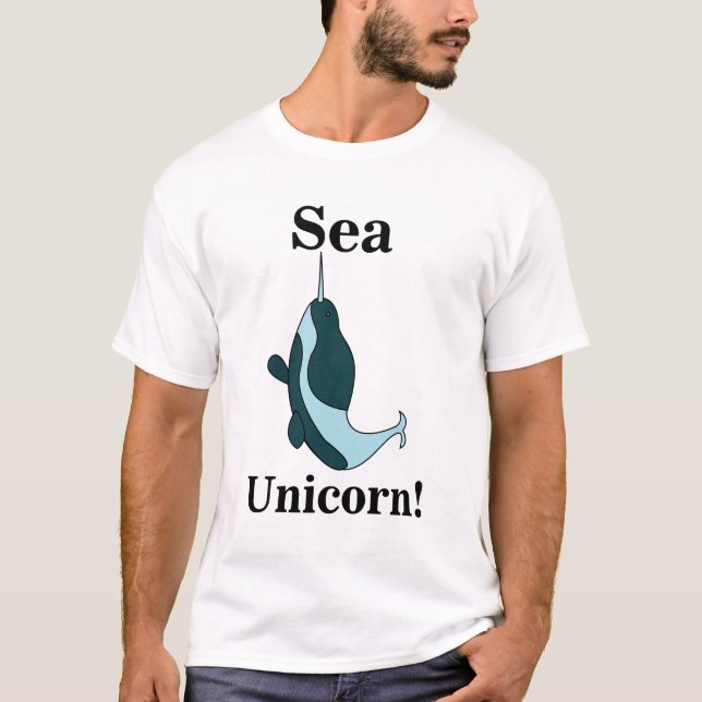 Narwhal Enhörning Rolig T Shirt (Framsida)