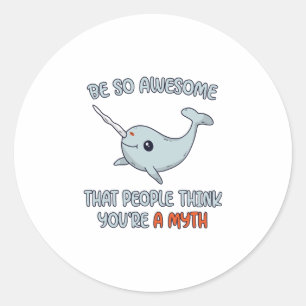 Narwhal Fantastisk Myth Runt Klistermärke