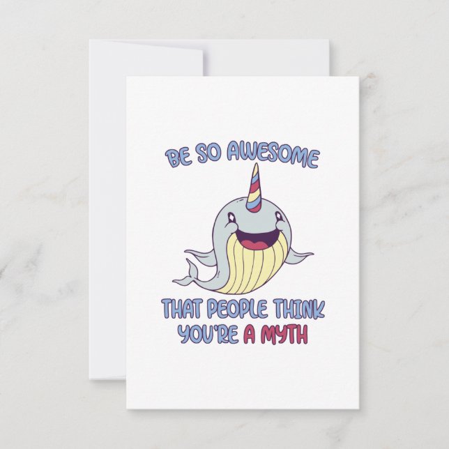 Narwhal Fantastisk Myth Tack Kort (Framsida)