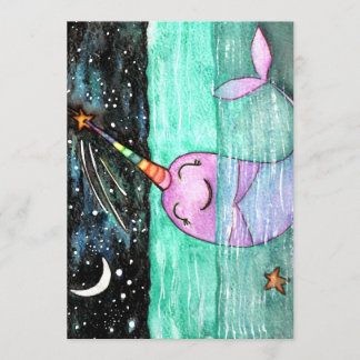 Narwhal-Födelsedagsfest Inbjudningar