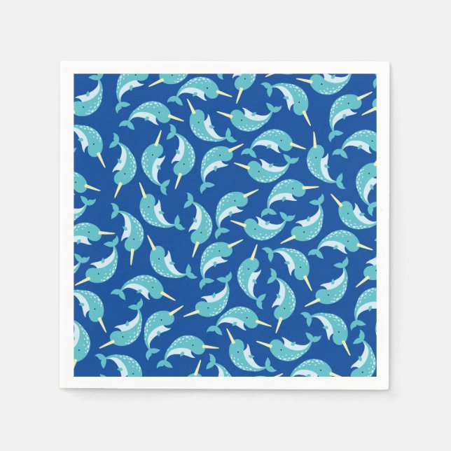 Narwhal-Födelsedagsfest Pappersservett (Framsidan)