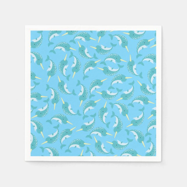 Narwhal-Födelsedagsfest Pappersservett (Framsidan)