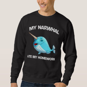 Narwhal För barn Boys Girl Whale Fish Animal Lång Ärmad Tröja