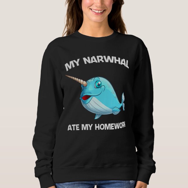 Narwhal För barn Boys Girl Whale Fish Animal T Shirt (Framsida)