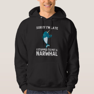 Narwhal För Män Kvinnor Narwhale Hav Enhörning Fis Hoodie
