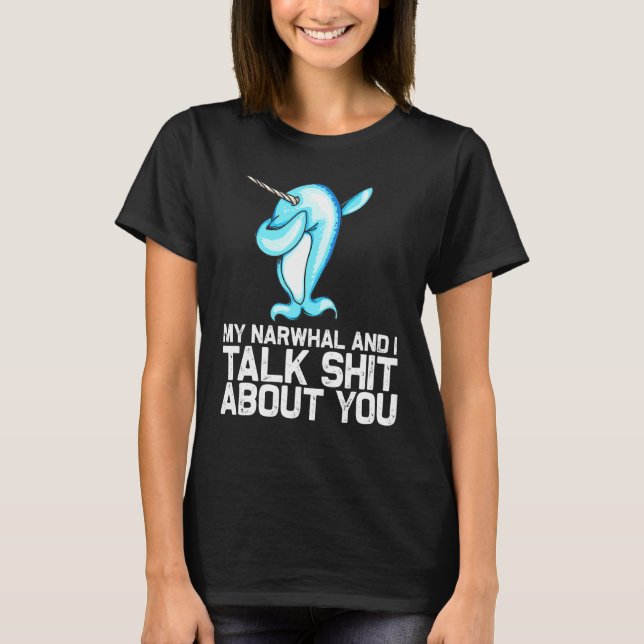 Narwhal För manar Women Dabbing Narwhal Whale 1 T Shirt (Framsida)
