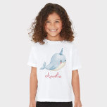 Narwhal Girl Birthday Add Namn Personlig White T Shirt<br><div class="desc">Narwhal Girl Birthday Add Namn Personlig White T-Shirt Girl Narwhal T-shirt. Utformning av ljus och AD-värde. Anpassa enkelt genom att lägga till namn Perfekt-gåva till födelsedag eller något annat tillfälle</div>