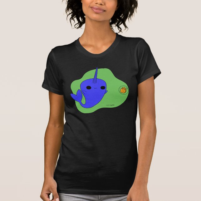 Narwhal (grön bakgrund) tee (Framsida)