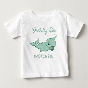 Narwhal-Grönt Cute Mint Chibi Tecknad Sea Life T Shirt