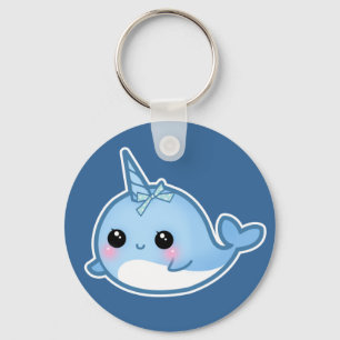 Narwhal gullig bebis nyckelring